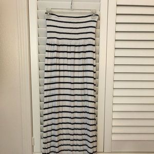 White and black striped halter sundress